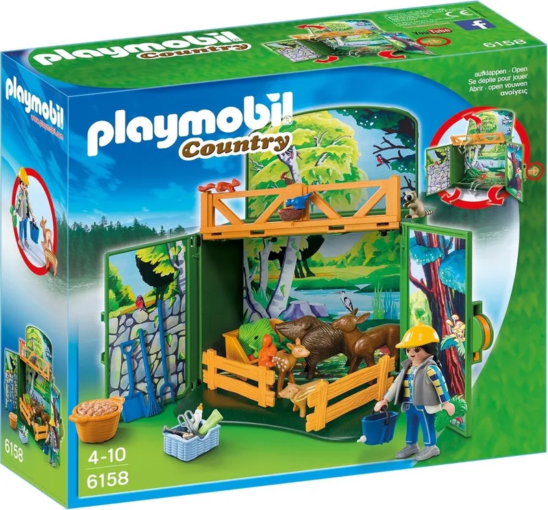 Speelbox "Leven in het bos" / Coffre "Enclos des animaux de la forêt avec soigneur" van Playmobil in Groen – productfoto