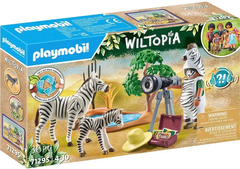 Unterwegs mit der Tierfotografin (71295), Wiltopia Konstruktions-Spielset, (36 St), teilweise aus recyceltem Material, Made in Europe fra Playmobil i Bunt – produktbillede