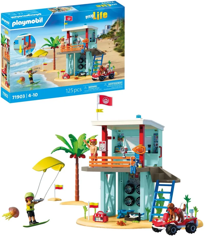 Vakantie op het strand | Reddingstoren met strandbuggy | Speelgoed vanaf 4 jaar | Cadeau voor kinderen | Stimuleert creativiteit & avontuurlijkheid | Strand- Avontuur met Figuren & Voertuig | 71903 by Playmobil in Multicolore – product photo