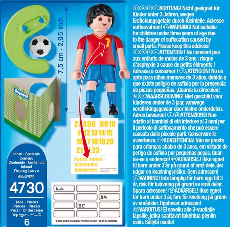 Voetbalspeler Spanje/Joueur équipe Espagne van Playmobil in Meerkleurig – productfoto