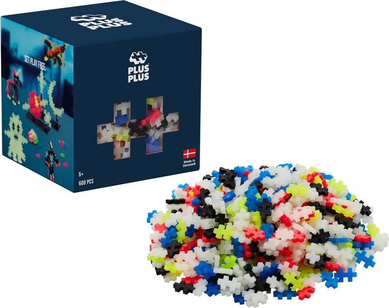 600 delige bouwset - 3974 - Bouwspeelgoed - Constructiespeelgoed - Set met bouwstenen - Vanaf 5 jaar van Plus-Plus in Glow in the dark – productfoto