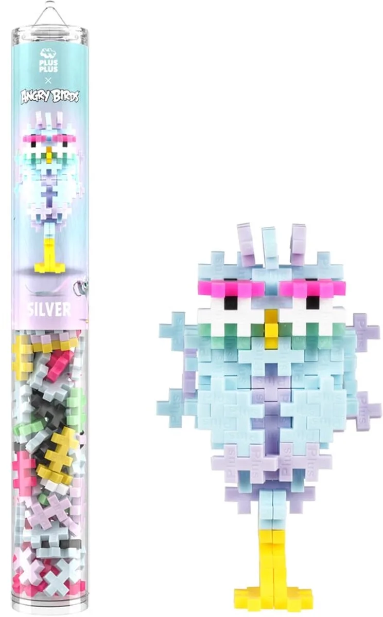 Angry Birds Silver 110 delige bouwset - 4433 - Bouwspeelgoed - Constructiespeelgoed - Set met bouwstenen - Vanaf 5 jaar von Plus-Plus in Angry Birds – Silver – Produktfoto