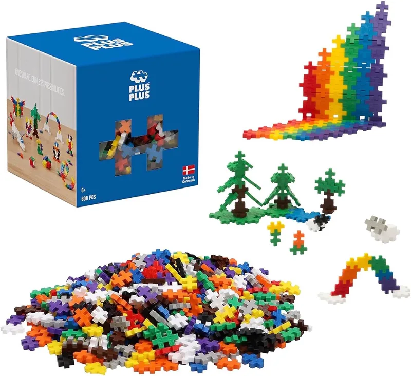 Basic 600 delige bouwset - 3310 - Bouwspeelgoed - Constructiespeelgoed - Set met bouwstenen - Vanaf 5 jaar van Plus-Plus in Basic Blauw – productfoto