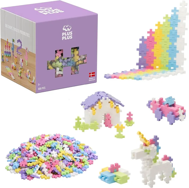 Basic 600 delige bouwset - 3312 - Bouwspeelgoed - Constructiespeelgoed - Set met bouwstenen - Vanaf 5 jaar de Plus-Plus en Pastel Paars – photo du produit