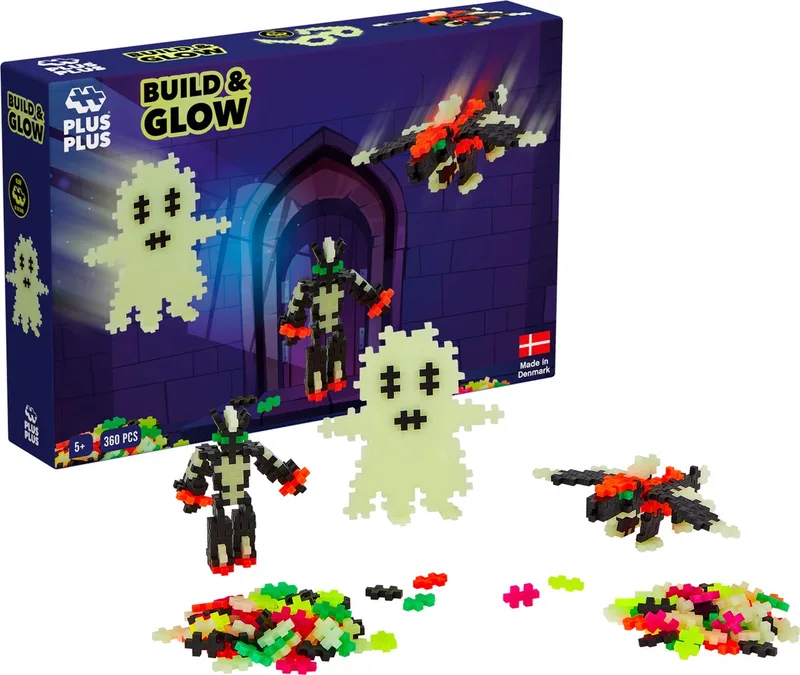 Basic Build And 360 delige bouwset - 3808 - Bouwspeelgoed - Constructiespeelgoed - Set met bouwstenen - Vanaf 5 jaar by Plus-Plus in Glow in the Dark – product photo