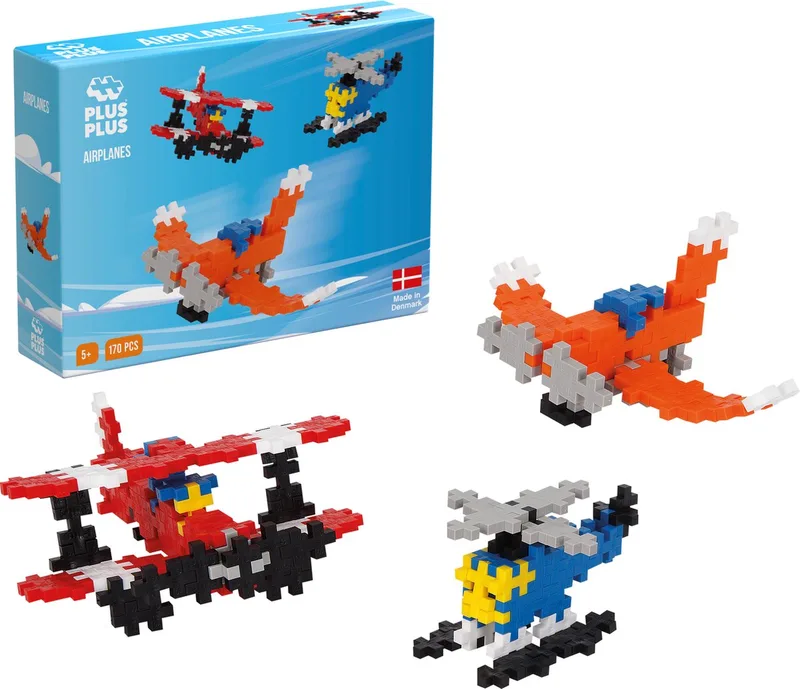 Basic Vliegtuigen 170 delige bouwset - 3724 - Bouwspeelgoed - Constructiespeelgoed - Set met bouwstenen - Vanaf 5 jaar van Plus-Plus in Multicolor – productfoto