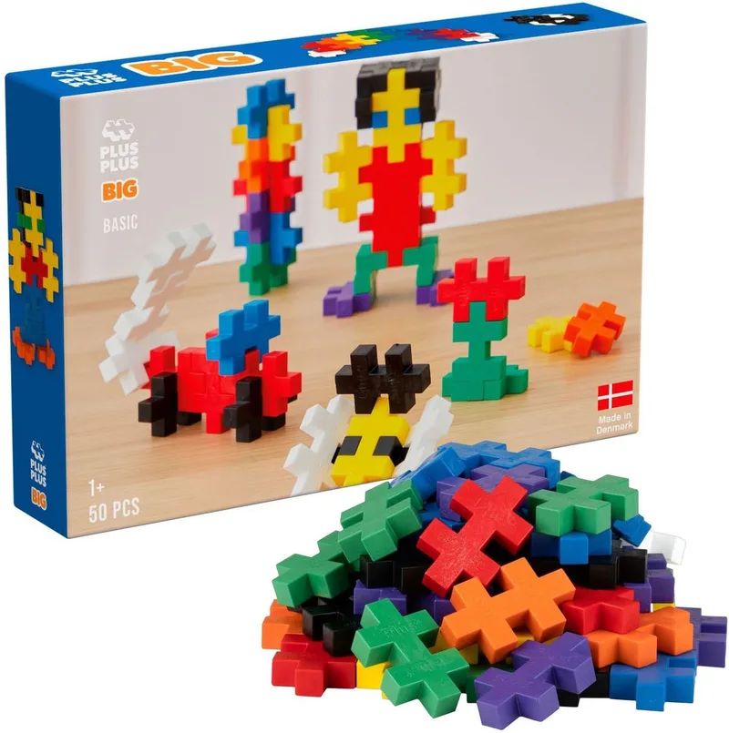 BIG 50 delige bouwset - 3271 - Peuterspeelgoed - Constructiespeelgoed - Set met bouwstenen - Vanaf 1 jaar van Plus-Plus in Multicolor – productfoto