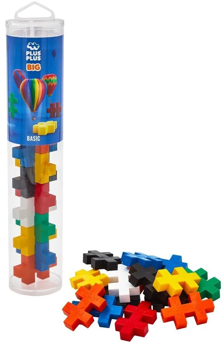 BIG Tube 15 delige bouwset - 3224 - Bouwspeelgoed - Constructiespeelgoed - Set met bouwstenen - Vanaf 1 jaar de Plus-Plus en Basic – photo du produit