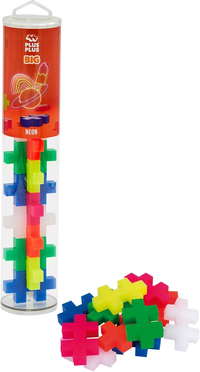 BIG Tube 15 delige bouwset - 3286 - Bouwspeelgoed - Constructiespeelgoed - Set met bouwstenen - Vanaf 1 jaar de Plus-Plus en Neon – photo du produit