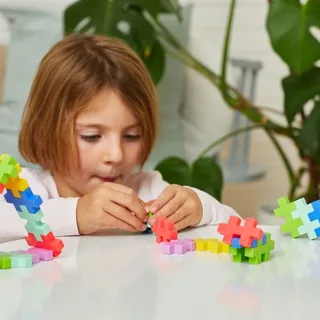 BIG Tube 15 delige bouwset - 3431 - Bouwspeelgoed - Constructiespeelgoed - Set met bouwstenen - Vanaf 1 jaar van Plus-Plus in Tropical – productfoto 3 van 3