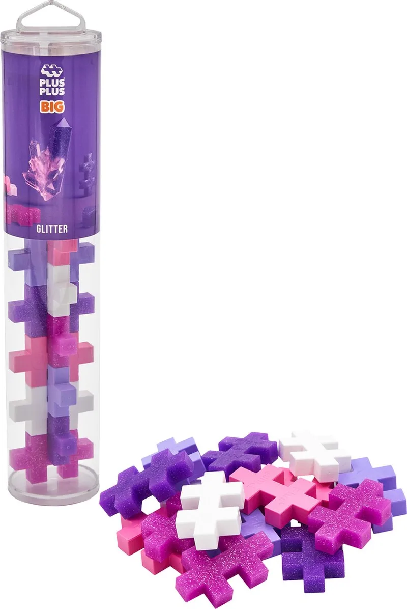BIG Tube 15 delige bouwset - 3432 - Bouwspeelgoed - Constructiespeelgoed - Set met bouwstenen - Vanaf 1 jaar de Plus-Plus en Glitter – photo du produit