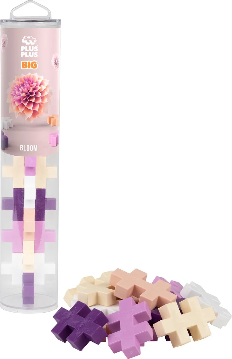 BIG Tube bloom 15 delige bouwset - 3492 - Bouwspeelgoed - Constructiespeelgoed - Set met bouwstenen - Vanaf 1 jaar by Plus-Plus in Bloem – product photo