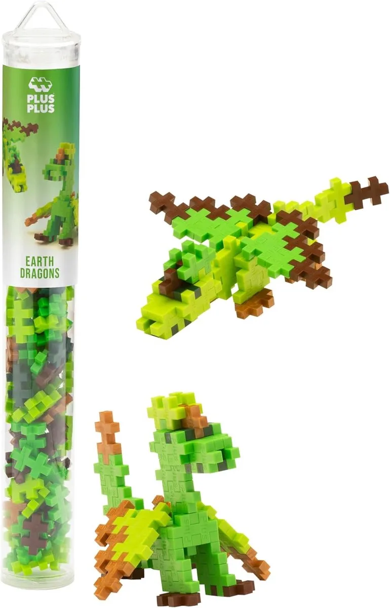 Earth Dragons Draken – 100 delige bouwset – 4376 – Bouwspeelgoed – Constructiespeelgoed – Set met bouwstenen – Vanaf 5 jaar von Plus-Plus in Dragons Earth – Produktfoto