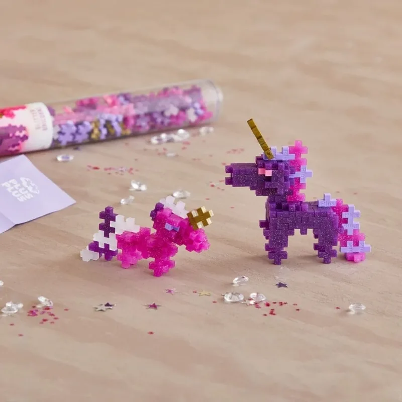 Glitter Unicorns Eenhoorn – 100 delige bouwset – 4373 – Bouwspeelgoed – Constructiespeelgoed – Set met bouwstenen – Vanaf 5 jaar by Plus-Plus in Unicorns Glitter – product photo 3 of 3