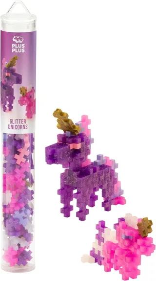 Glitter Unicorns Eenhoorn – 100 delige bouwset – 4373 – Bouwspeelgoed – Constructiespeelgoed – Set met bouwstenen – Vanaf 5 jaar by Plus-Plus in Unicorns Glitter – product photo 1 of 3