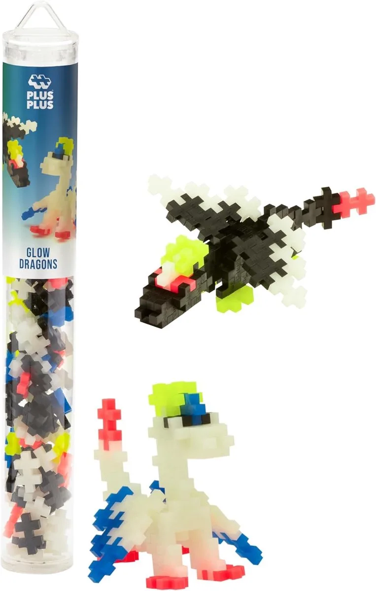 Glow Dragons Draken – 100 delige bouwset – 4377 – Bouwspeelgoed – Constructiespeelgoed – Set met bouwstenen – Vanaf 5 jaar von Plus-Plus in Dragons Glow – Produktfoto