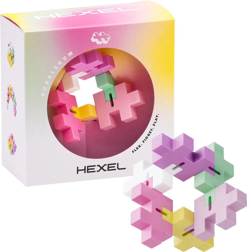 HEXEL Bubblegum 6 delige fidget toy - 3487 - Vanaf 3 jaar von Plus-Plus in Roze – Produktfoto