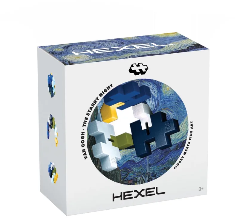 HEXEL Van Gogh Sterrennacht fidget toy - 4363 - Fidget Speelgoed - Sensorisch Speelgoed - Stressbal alternatief - Vanaf 3 jaar von Plus-Plus in HEXEL Sterrennacht – Produktfoto