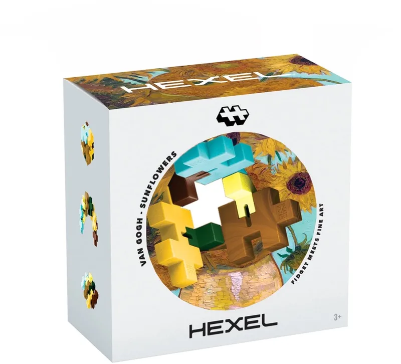 HEXEL Van Gogh Zonnebloemen fidget toy - 4364 - Fidget Speelgoed - Sensorisch Speelgoed - Stressbal alternatief - Vanaf 3 jaar von Plus-Plus in HEXEL – Van Gogh Zonnebloemen – Produktfoto