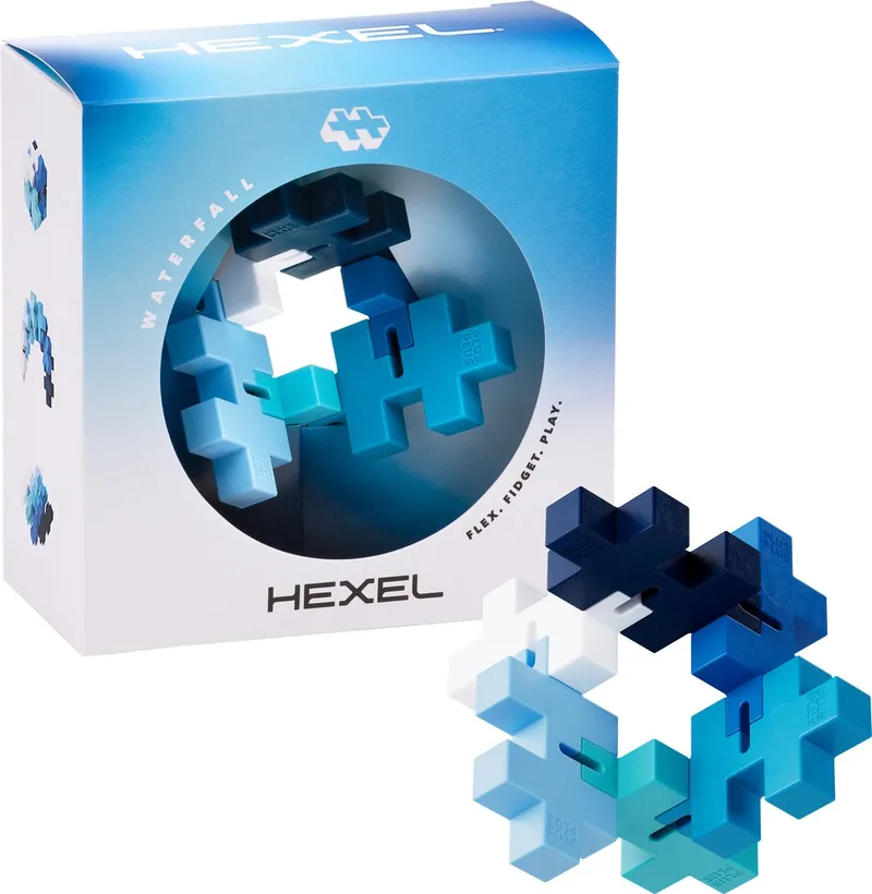 Hexel waterval 6 delige Fidget toy - 3486 - Vanaf 3 jaar von Plus-Plus in Blauw – Produktfoto