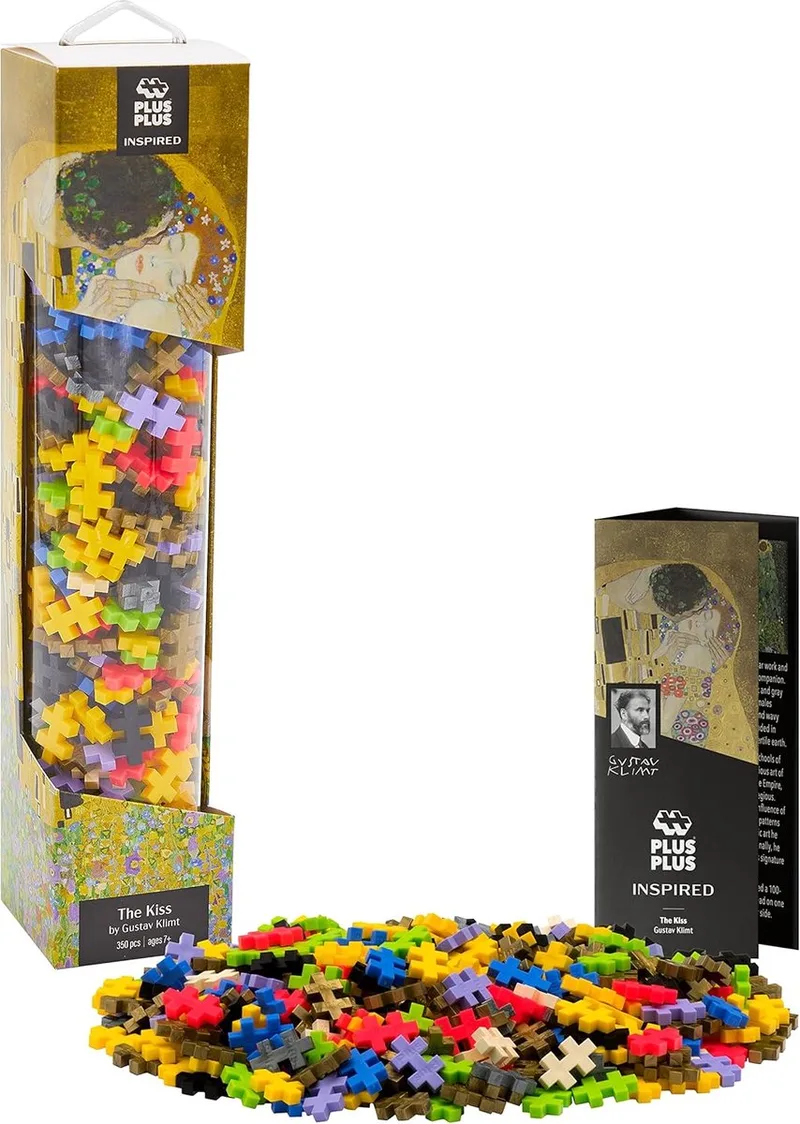 Inspired 350 delige bouwset - 4280 - Bouwspeelgoed kunstwerk - Constructiespeelgoed - Set met bouwstenen - Vanaf 7 jaar von Plus-Plus in Klimt The Kiss – Produktfoto