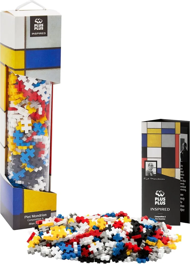 Inspired Mondriaan Compositie A 350 delige bouwset - 4279 - Bouwspeelgoed kunstwerk - Constructiespeelgoed - Set met bouwstenen - Vanaf 7 jaar von Plus-Plus in Mondrian Composition A – Produktfoto