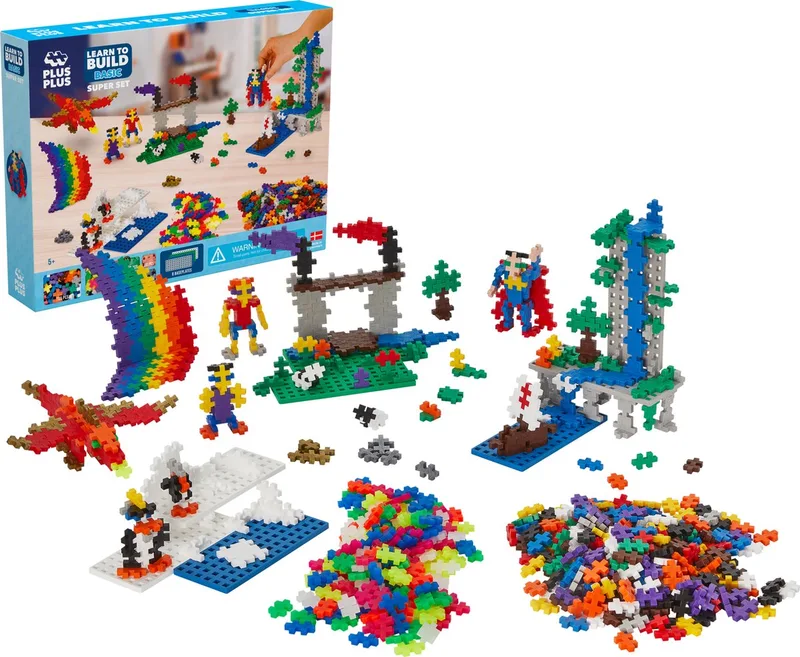 Learn to Build 1200 delige bouwset - 3811 - Bouwspeelgoed - Constructiespeelgoed - Set met bouwstenen - Vanaf 5 jaar von Plus-Plus in Superset Blauw – Produktfoto