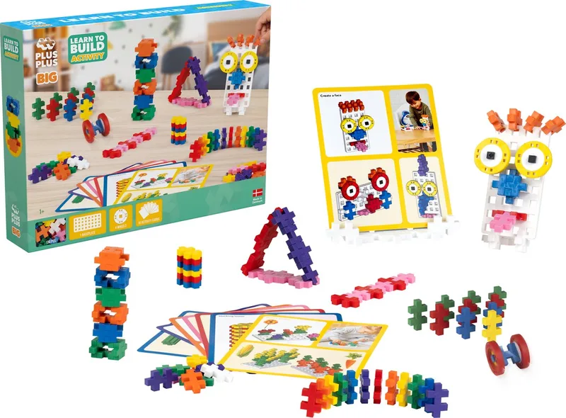 Learn to Build 130 delige bouwset - 3448 - Bouwspeelgoed voor jonge kinderen - Constructiespeelgoed - Set met bouwstenen - Vanaf 1 jaar van Plus-Plus in Activiteiten – productfoto