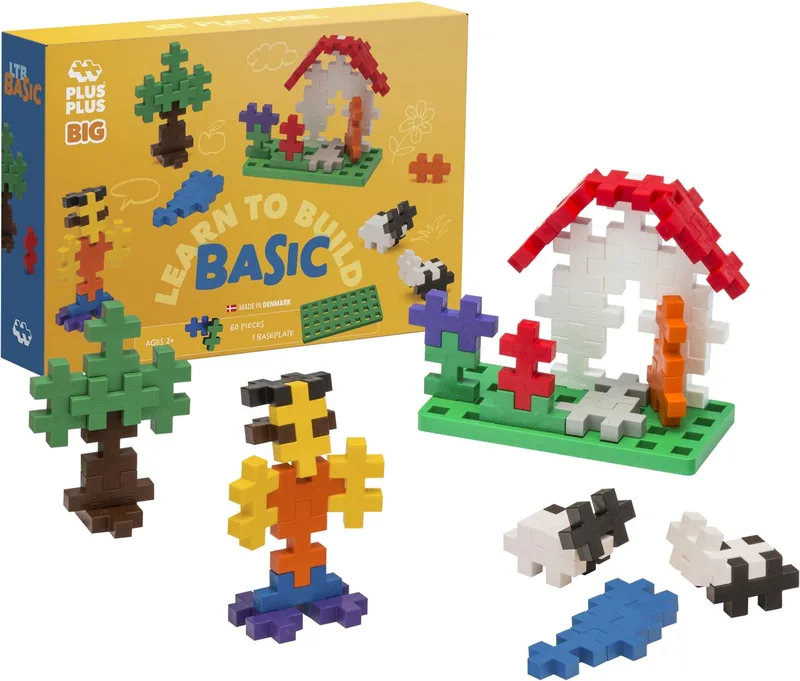 Learn to Build 60 delige bouwset - 3288 - Bouwspeelgoed - Constructiespeelgoed - Set met bouwstenen - Vanaf 1 jaar von Plus-Plus in Basic mix – Produktfoto