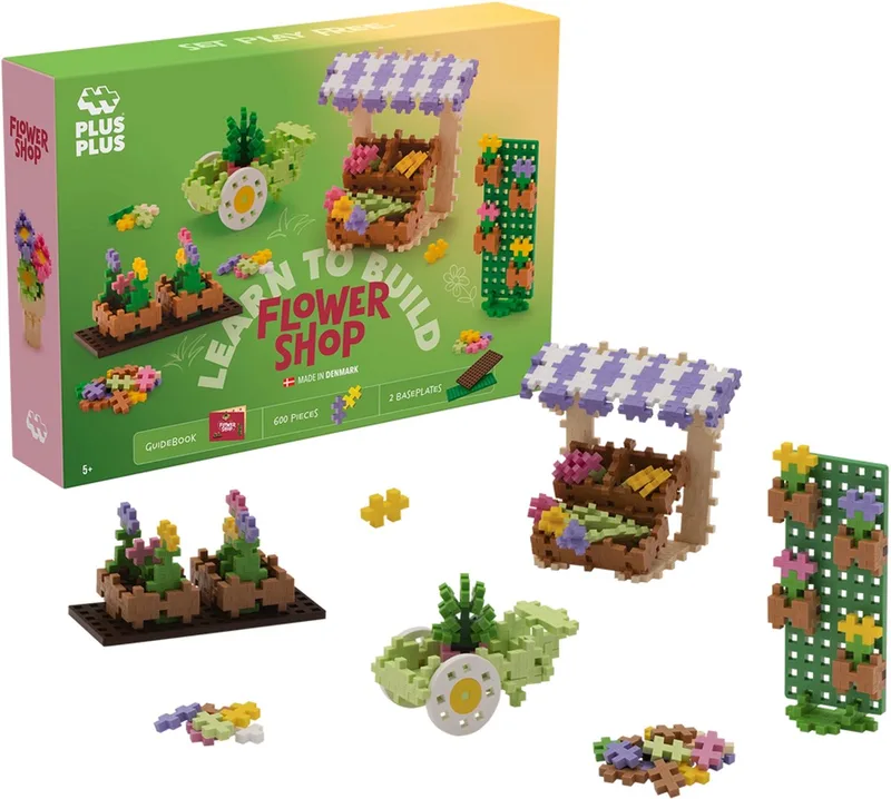 Learn to Build Bloemenwinkel 600 delige bouwset - 5008 - Bouwspeelgoed - Constructiespeelgoed - Set met bouwstenen - Vanaf 5 jaar von Plus-Plus in Flower shop – Produktfoto