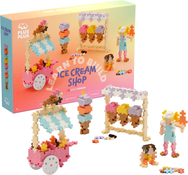 Learn to Build ijssalon - 285 delige bouwset – 4351 – Bouwspeelgoed – Constructiespeelgoed – Set met bouwstenen – Vanaf 5 jaar von Plus-Plus in Ice Cream Shop – Produktfoto