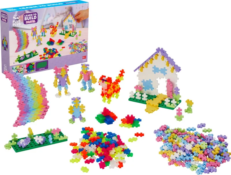 Learn to Build pastel 600 delige bouwset - 5009 - Bouwspeelgoed - Constructiespeelgoed - Set met bouwstenen - Vanaf 5 jaar de Plus-Plus en Pastel mix – photo du produit