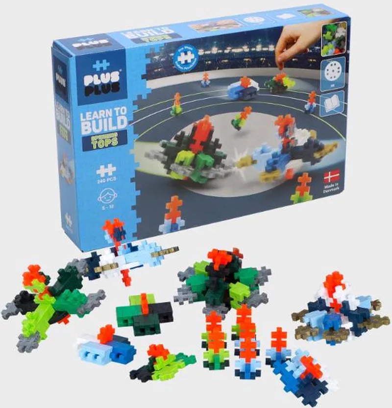 Learn to Build spinners 240 delige bouwset - 3853 - Bouwspeelgoed - Constructiespeelgoed - Set met bouwstenen - Vanaf 5 jaar von Plus-Plus in Spinnende tollen – Produktfoto