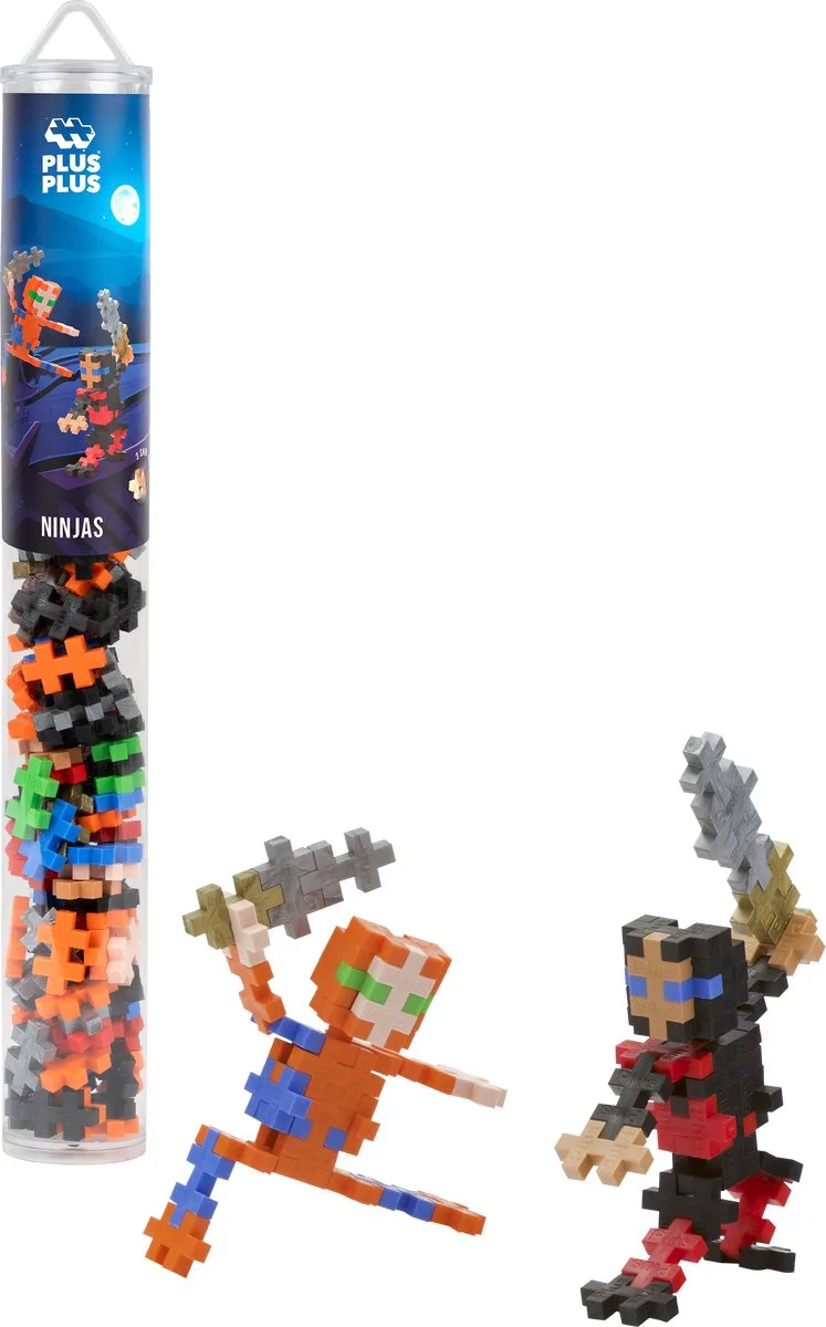 Ninjas 100 delige bouwset Tube - 4307 - Bouwspeelgoed - Constructiespeelgoed - Set met bouwstenen - Vanaf 5 jaar von Plus-Plus in Ninja – Produktfoto