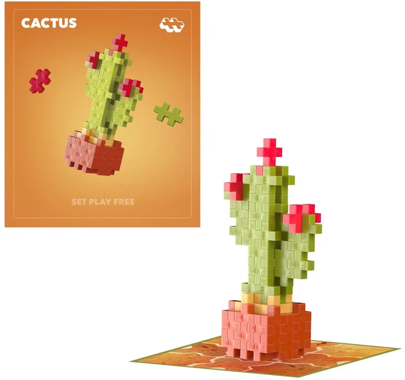 Plant Pack Bloem 4343 - Botanical Bouwspeelgoed - Constructiespeelgoed - Set met 50 bouwstenen - Vanaf 5 jaar von Plus-Plus in Cactus – Produktfoto