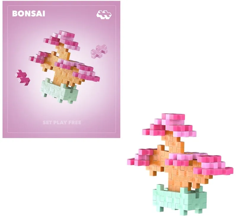 Plant Pack Bloem Bonsai Roze 4339 - Botanical Bouwspeelgoed - Constructiespeelgoed - Set met 50 bouwstenen - Vanaf 5 jaar de Plus-Plus en Bonzai Roze – photo du produit