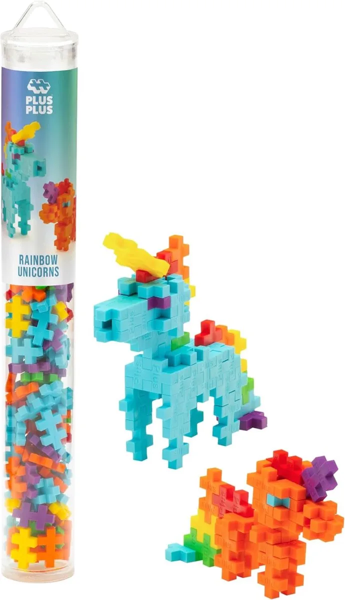 Rainbow Unicorns Eenhoorn – 100 delige bouwset – 4372 – Bouwspeelgoed – Constructiespeelgoed – Set met bouwstenen – Vanaf 5 jaar von Plus-Plus in Unicorns Rainbow – Produktfoto