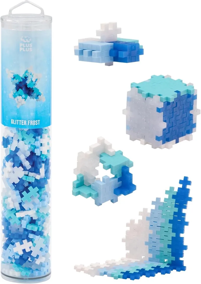 Tube 240 delige bouwset - 4305 - Bouwspeelgoed - Constructiespeelgoed - Set met bouwstenen - Vanaf 5 jaar van Plus-Plus in Glitter Frost – productfoto 1 van 3