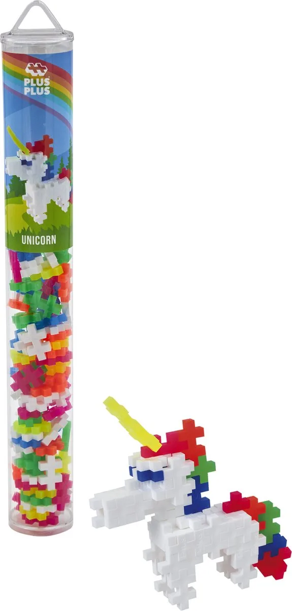 Tube Eenhoorn 100 delige bouwset - 4109 - Bouwspeelgoed - Constructiespeelgoed - Set met bouwstenen - Vanaf 5 jaar de Plus-Plus en Unicorn wit – photo du produit