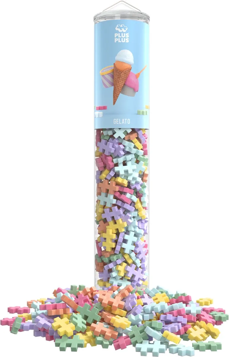 Tube Gelato Roomijs Mix – 240 delige bouwset – 4350 – Bouwspeelgoed – Constructiespeelgoed – Set met bouwstenen – Vanaf 5 jaar van Plus-Plus in Mix Gelato – productfoto