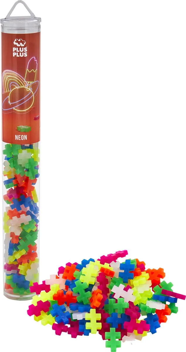 Tube neon 100 delige bouwset - 4024 - Bouwspeelgoed - Constructiespeelgoed - Set met bouwstenen - Vanaf 5 jaar von Plus-Plus in Mix Neon – Produktfoto