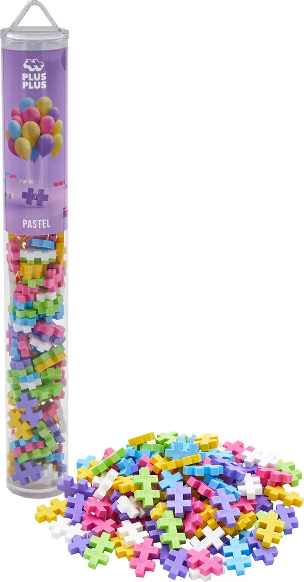 Tube pastel 100 delige bouwset - 4025 - Bouwspeelgoed - Constructiespeelgoed - Set met bouwstenen - Vanaf 5 jaar by Plus-Plus in Mix Pastel lila – product photo