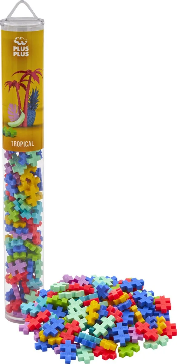 Tube tropical 100 delige bouwset - 4264 - Bouwspeelgoed - Constructiespeelgoed - Set met bouwstenen - Vanaf 5 jaar von Plus-Plus in Mix Tropical – Produktfoto