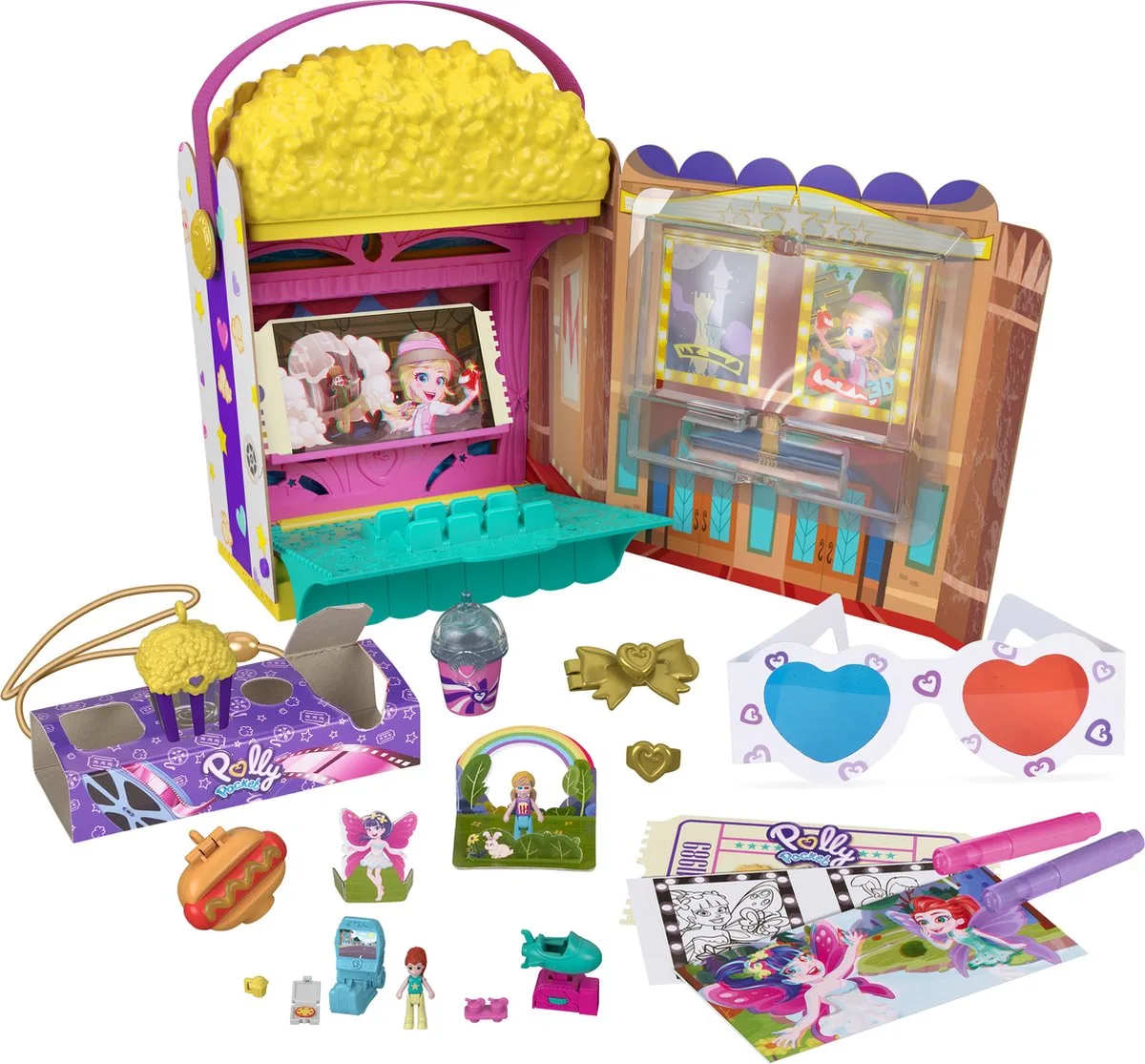 Speelset Popcorn Box Meisjes 21-delig de Polly Pocket en Multicolore – photo du produit