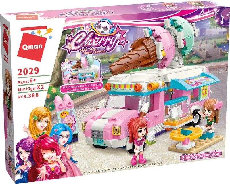 Qman 2029 - Cherry Serie - Pink Ice-cream Van van Qman in Uni – productfoto