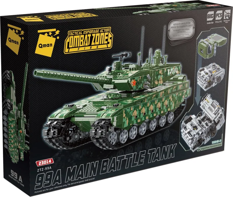 Qman 23014 - 99A Tank bouwset | Army constructie modelbouw | Educatief militair & leger speelgoed bouwpakketten voor kinderen & volwassenen | 2743 bouwstenen by Qman – product photo