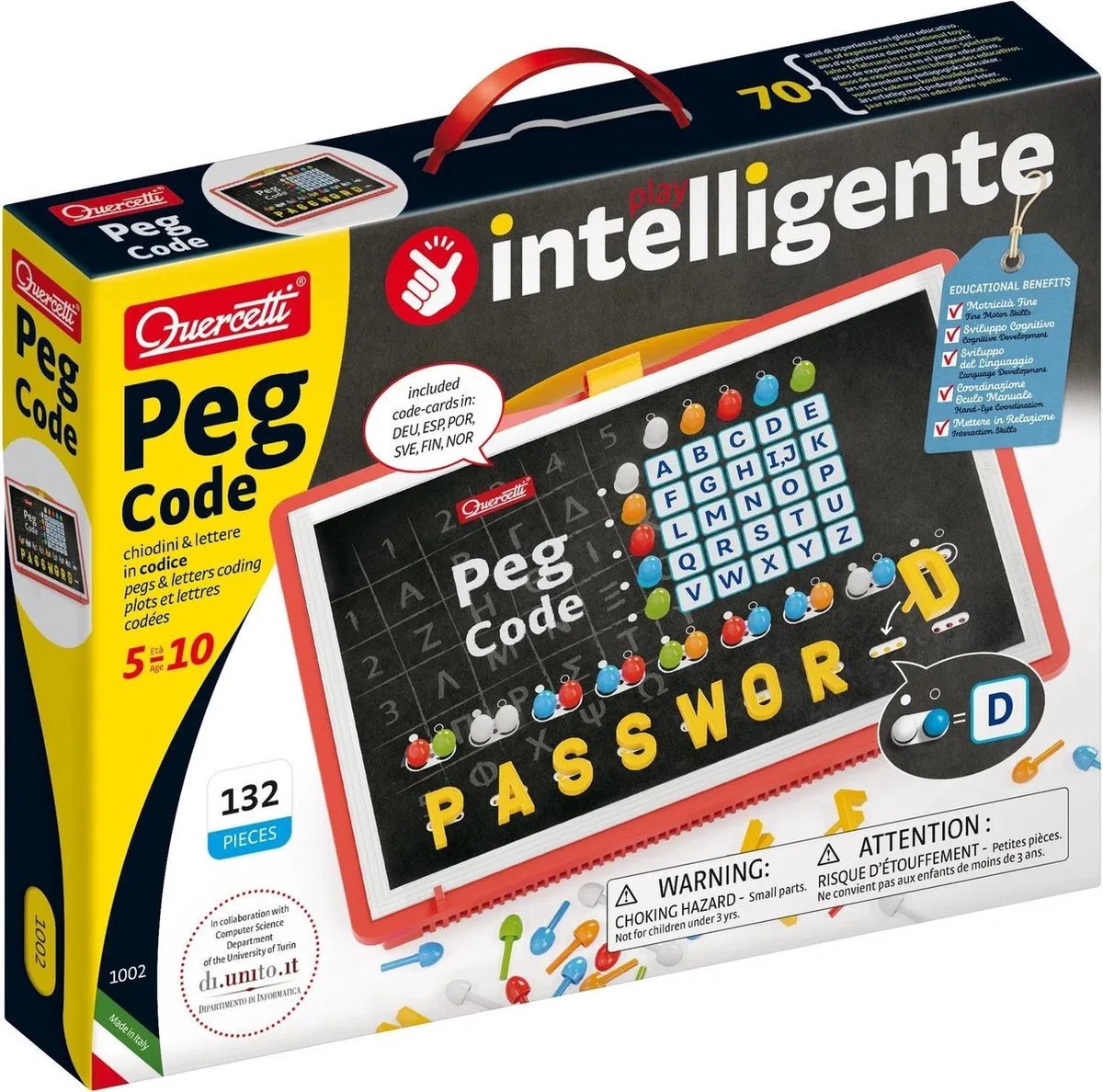 Codespel Peg Code Junior 27 X 36 Cm Karton de Quercetti en Multicolore – photo du produit