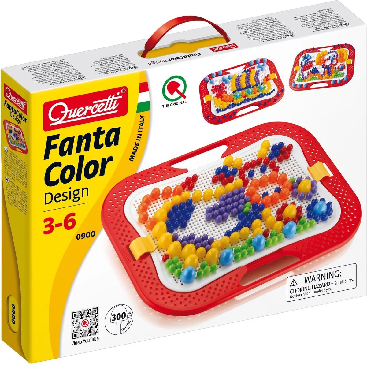 FantaColor Design - Frame met 300 Pinnen - Draagbaar met Opbergvak van Quercetti in Meerkleurig – productfoto