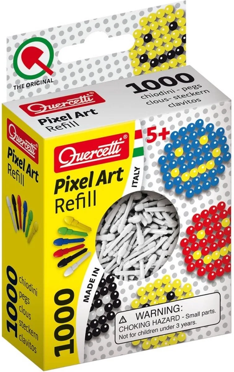 Pixel Art Navulling 1000st. van Quercetti in Wit – productfoto