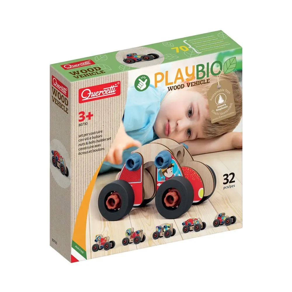 Playbio Houten Voertuig 32 Stukken van Quercetti – productfoto